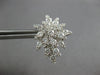 LARGE 3.20CT DIAMOND 18KT WHITE GOLD MULTI LEAF CLUSTER FLOWER CLIP ON EARRINGS