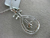 ESTATE .14CT DIAMOND 18K WHITE GOLD 3D ETOILE PEAR SHAPE GUITAR FLOATING PENDANT