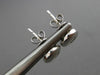 ESTATE .40CT PRINCESS DIAMOND 14KT WHITE GOLD OVAL MATTE & SHINY EARRINGS #7768