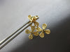 LARGE 2.09CT DIAMOND 18KT YELLOW GOLD FLOWER 4 LEAF CLOVER STUD HANGING EARRINGS