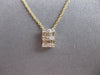 .23CT DIAMOND 14KT YELLOW GOLD 3D BAGUETTE CLUSTER RECTANGULAR FLOATING PENDANT