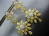 ESTATE LARGE 9.1CT WHITE & FANCY YELLOW DIAMOND 18K GOLD FLOWER HANGING EARRINGS