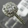 ESTATE .81CT DIAMOND 14K WHITE GOLD 3D SQUARE HALO SEMI ETERNITY ENGAGEMENT RING