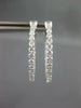 ESTATE LARGE 1.16CT DIAMOND 14KT WHITE GOLD 3D INSIDE OUT HOOP HANGING EARRINGS