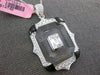 LARGE 1.58CT DIAMOND & AAA ONYX & CRYSTAL 18K WHITE GOLD SQUARE FLOATING PENDANT