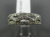 ESTATE .54CT ROUND DIAMOND 14KT WHITE GOLD OPEN 3 ROW WAVE ANNIVERSARY RING 6mm