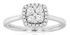 .37CT DIAMOND 14K WHITE GOLD 3D ROUND CLUSTER FLORAL SQUARE HALO FRIENDSHIP RING