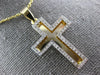 ESTATE .52CT DIAMOND 14KT TWO TONE GOLD 3D CLASSIC DOUBLE PLATED CROSS PENDANT