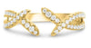 ESTATE .33CT DIAMOND 14KT YELLOW GOLD 3D DIAMOND CUT CRISS CROSS X LOVE RING