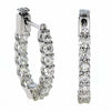1.74CT DIAMOND 18KT WHITE GOLD 3D ROUND SHARE PRONG LUCIDA HOOP HANGING EARRINGS