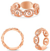 ESTATE .29CT DIAMOND 14KT ROSE GOLD 3D ROUND MULTI OVAL SWIRL FILIGREE FUN RING