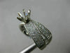 ESTATE WIDE .75CT DIAMOND 14K WHITE GOLD 3D MULTI ROW SEMI MOUNT ENGAGEMENT RING