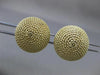 ESTATE LARGE 14KT YELLOW GOLD 3D ROUND MILGRAIN DOME SHAPE CUFF LINKS #21214