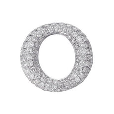 1.36CT DIAMOND 14KT WHITE GOLD 3D PAVE MULTI ROW CIRCLE OF LIFE FLOATING PENDANT