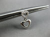 ESTATE .10CT DIAMOND 14KT WHITE GOLD CLASSIC DOUBLE HEART LOVE HANGING EARRINGS
