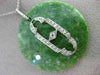 ANTIQUE LARGE .45CT OLD MINE DIAMOND & JADE PLATINUM 3D CIRCLE PENDANT #25415