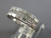 WIDE 2.25CT DIAMOND 18KT WHITE GOLD 3D INVISIBLE 3 ROW WEDDING ANNIVERSARY RING