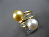LARGE AAA WHITE & GOLDEN SOUTH SEA PEARL 18KT YELLOW GOLD CRISS CROSS LOVE RING