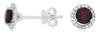 1.04CT DIAMOND & AAA RHODOLITE 14K WHITE GOLD CLASSIC HALO MARTINI STUD EARRINGS