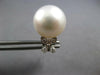 EXTRA LARGE .19CT DIAMOND & AAA SOUTH SEA PEARL 18KT WHITE GOLD 3D STUD EARRINGS