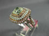 GIA LARGE 2.69CT MULTI COLOR DIAMOND 18KT WHITE & ROSE 3D SQUARE ENGAGEMENT RING
