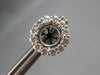 LARGE .87CT DIAMOND 18K WHITE GOLD 3D ROUND FLOWER HALO SEMI MOUNT STUD EARRINGS