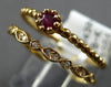 ESTATE .18CT DIAMOND & AAA RUBY 18KT YELLOW GOLD 3D CLASSIC DOUBLE BAND FUN RING