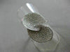 ESTATE LARGE .88CT ROUND DIAMOND 18K WHITE GOLD 3D PAVE INFINITY OVAL LOVE RING