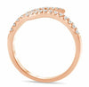 ESTATE .31CT DIAMOND 14KT ROSE GOLD 3D ROUND CLASSIC CRISS CROSS FUN RING