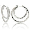 ESTATE EXTRA LARGE 8.95CT DIAMOND 18KT WHITE GOLD 3D INSIDE OUT HOOP EARRINGS
