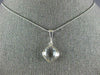 ESTATE AAA CRYSTAL 14KT WHITE GOLD 3D CLASSIC BEZEL CUSHION PENDANT