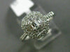 ESTATE WIDE .53CT ROUND & BAGUETTE DIAMOND 18KT WHITE GOLD CLUSTER PROMISE RING