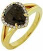 ESTATE 2.40CT WHITE & CHOCOLATE FANCY DIAMOND 18K YELLOW GOLD 3D ENGAGEMENT RING