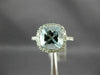 ESTATE LARGE 2.50CT DIAMOND & AAA AQUAMARINE 14KT WHITE GOLD 3D ENGAGEMENT RING