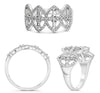 ESTATE .65CT DIAMOND 14KT WHITE GOLD 3D ROUND & BAGUETTE MARQUISE SHAPE FUN RING