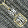 ESTATE .45CT DIAMOND 14K 2 TONE GOLD 3D ROUND & BAGUETTE CLUSTER JOURNEY PENDANT