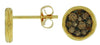 .45CT CHOCOLATE FANCY DIAMOND 14KT YELLOW GOLD CLUSTER ROUND BEZEL STUD EARRINGS