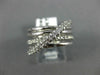 ESTATE WIDE .60CT DIAMOND 14KT WHITE GOLD MULTI ROW CRISS CROSS LOVE RING #1088