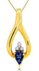 ESTATE .56CT DIAMOND & AAA TANZANITE 14KT YELLOW GOLD PEAR SHAPE & ROUND PENDANT