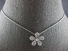 ESTATE .54CT DIAMOND 14KT WHITE GOLD 3D CLASSIC ROUND FLOWER FLOATING PENDANT