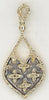 ESTATE .42CT DIAMOND 14KT YELLOW GOLD 3D MULTI FLOWER TEAR DROP FLOATING PENDANT