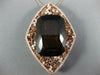 EXTRA LARGE 73.47CT DIAMOND & AAA SMOKY TOPAZ 18K ROSE GOLD 3D FILIGREE PENDANT