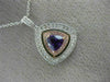 LARGE 1.15CT DIAMOND & AAA AMETHYST 14K WHITE & ROSE GOLD 3D DOUBLE HALO PENDANT