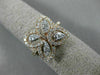 ESTATE .76CT DIAMOND 14KT YELLOW GOLD 3D CLASSIC 4 CLOVER FLOWER HALO LOVE RING