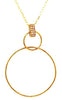 LARGE .07CT DIAMOND 18KT YELLOW GOLD DOUBLE CIRCULAR LOVE KNOT FLOATING PENDANT
