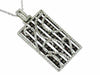 ESTATE 2.40CT WHITE & CHOCOLATE FANCY DIAMOND 14K WHITE GOLD RECTANGULAR PENDANT