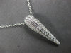.45CT DIAMOND 14K WHITE GOLD MULTI ROW ELONGATED TEAR DROP PAVE FLOATING PENDANT