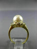 ESTATE WIDE .31CT ROUND BAGUETTE DIAMOND 14K YELLOW GOLD 3D SOUTH SEA PEARL RING