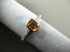 ESTATE .70CT DIAMOND & CITRINE 14KT WHITE GOLD 3D CLASSIC BEZEL ENGAGEMENT RING