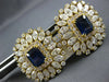 ANTIQUE EXTRA LARGE 15.16CT DIAMOND & SAPPHIRE 18KT YELLOW GOLD CLIP ON EARRINGS
